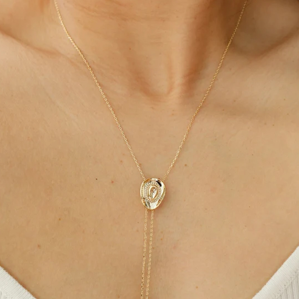 Personalized Initial Adjustable Cowboy Hat Pendant Necklace, Western Glam, Dainty Country Jewelry, Minimal Jewelry, Bridesmaid Gift, Gift for Her