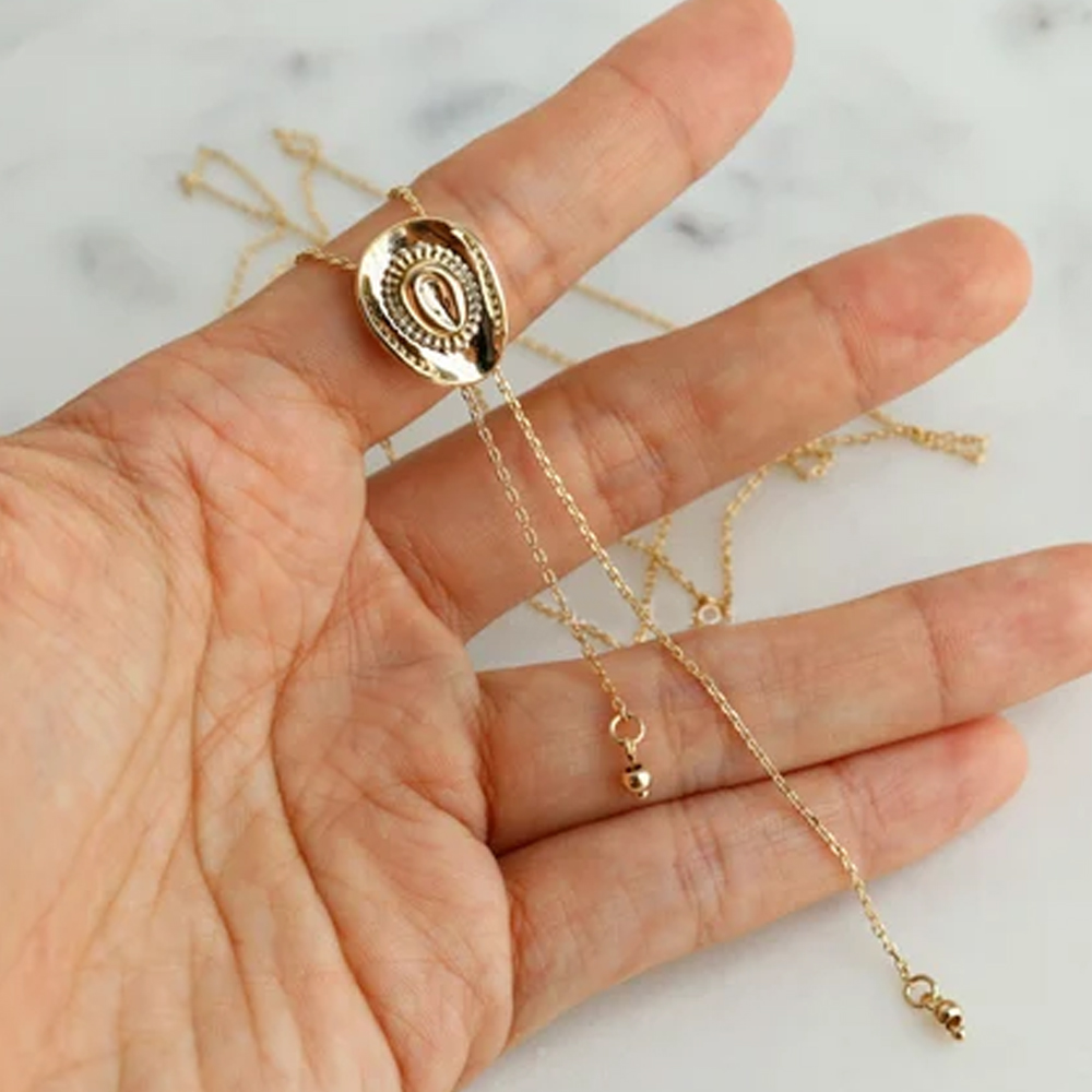 Personalized Initial Adjustable Cowboy Hat Pendant Necklace, Western Glam, Dainty Country Jewelry, Minimal Jewelry, Bridesmaid Gift, Gift for Her