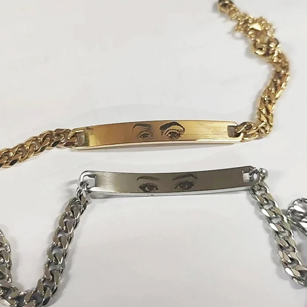 Personalized Human Eye Bracelet, Personalized Pendant, Engraved Bracelet, Eye Jewlery Gift