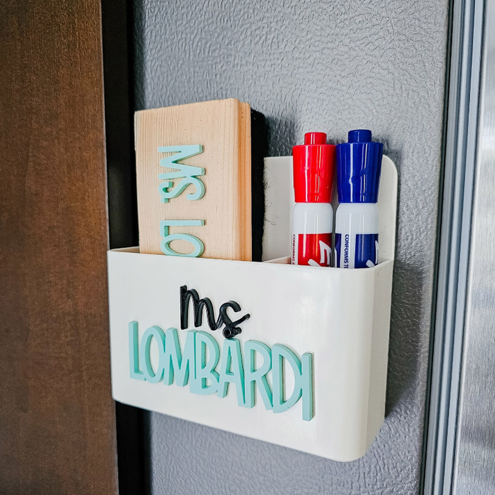 Personalized Magnetic Dry Erase Marker Holder, Back To School Gift For Teacher