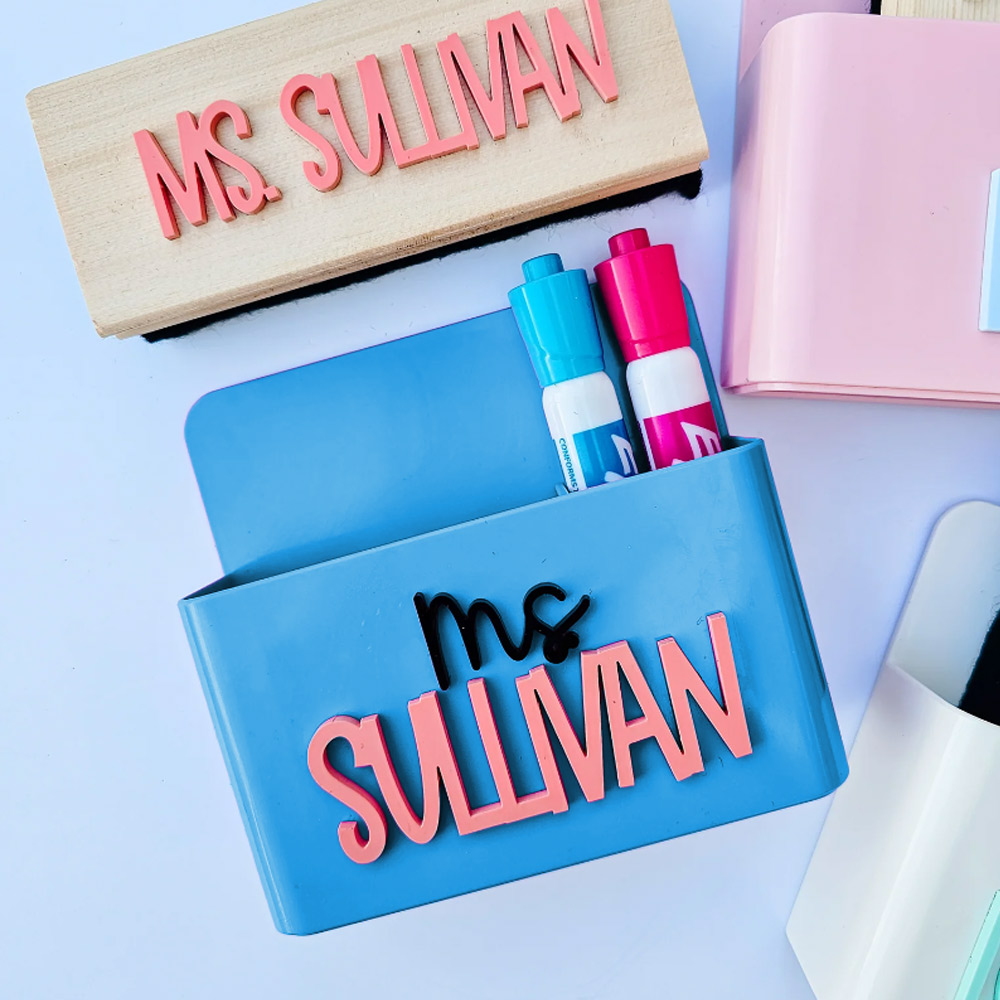 Personalized Magnetic Dry Erase Marker Holder, Back To School Gift For Teacher