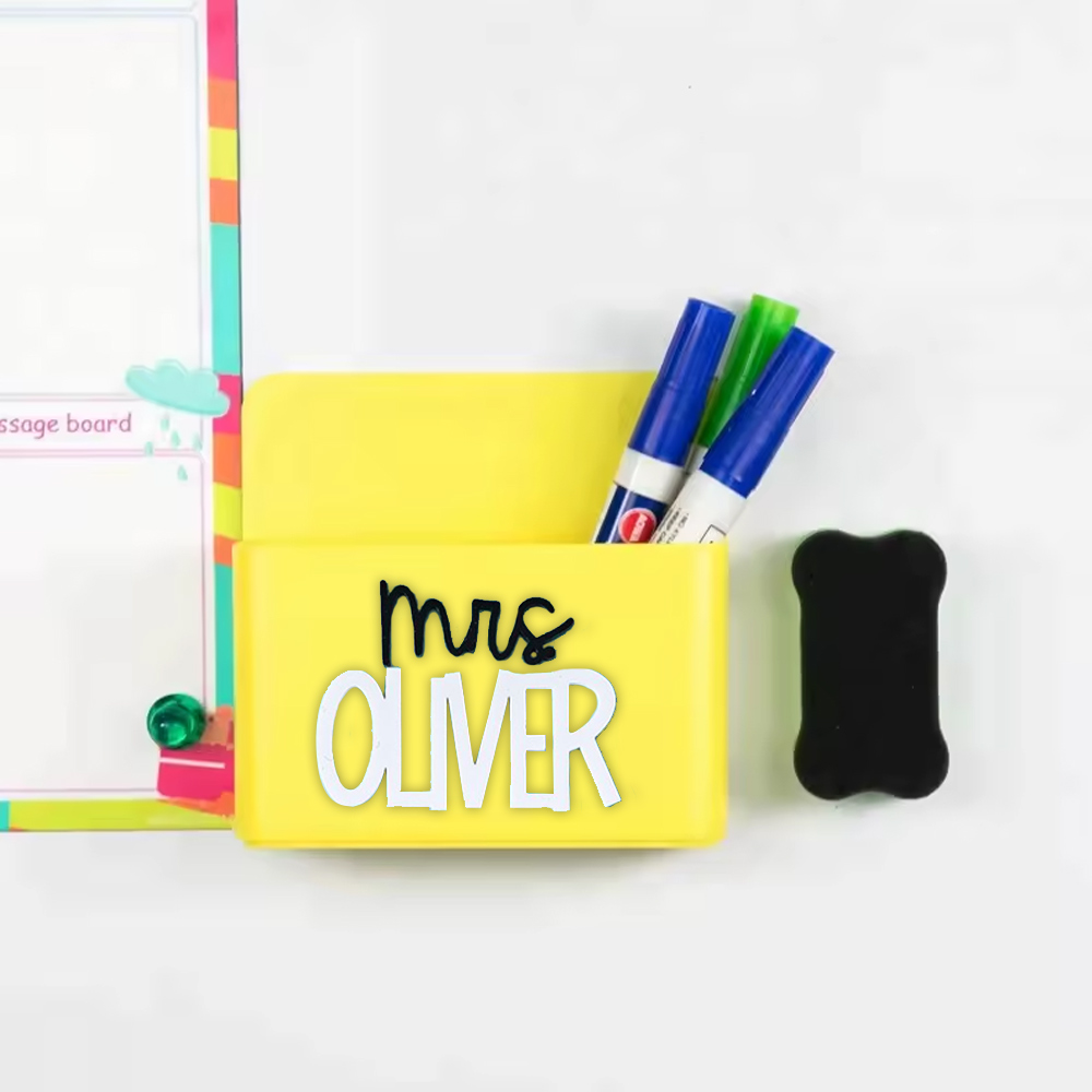 Personalized Magnetic Dry Erase Marker Holder, Back To School Gift For Teacher