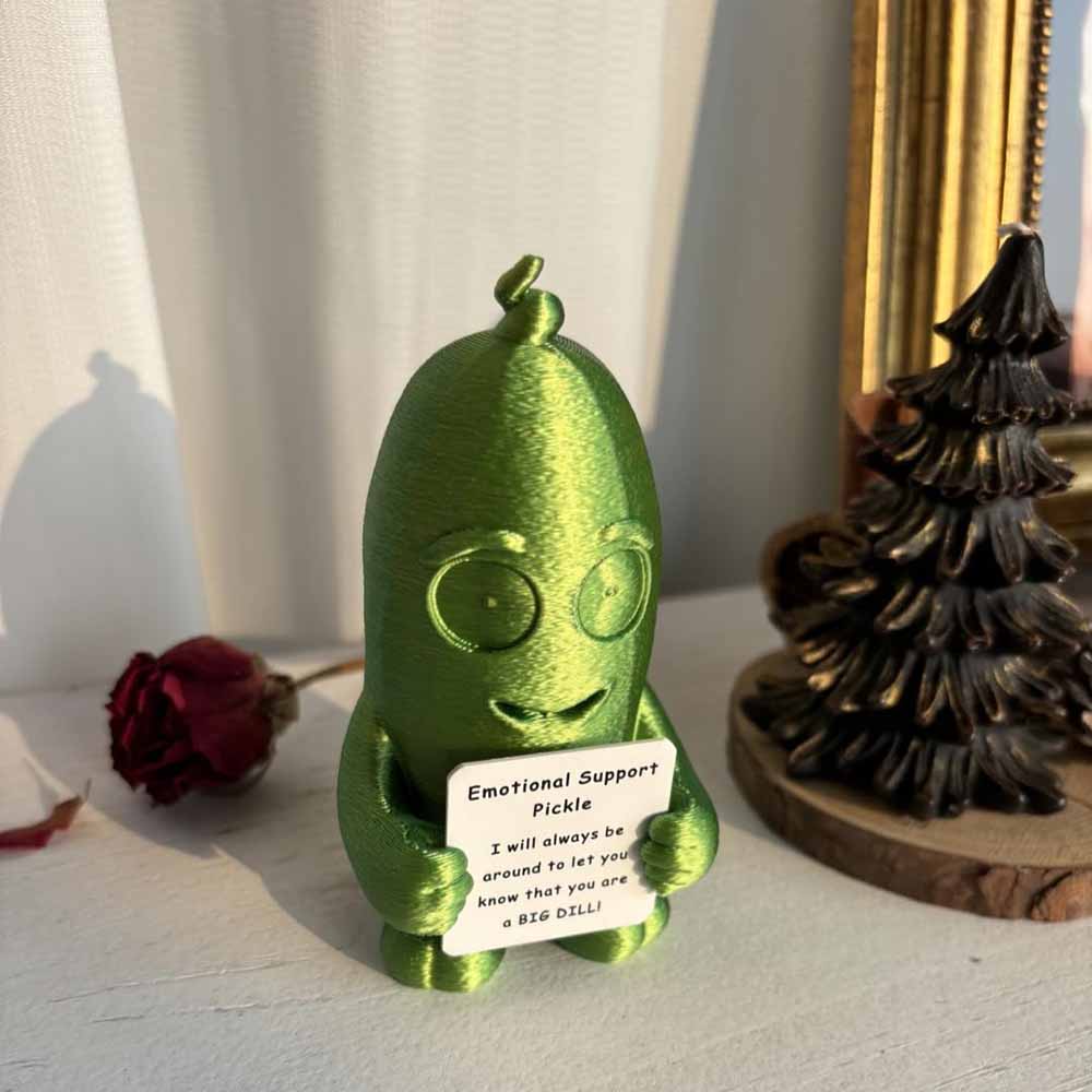 3D Printed Emotional Support Pickle Nuggets Cucumber Ornament, Positive Cute Funny Gifts