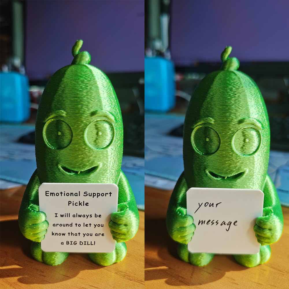 3D Printed Emotional Support Pickle Nuggets Cucumber Ornament, Positive Cute Funny Gifts