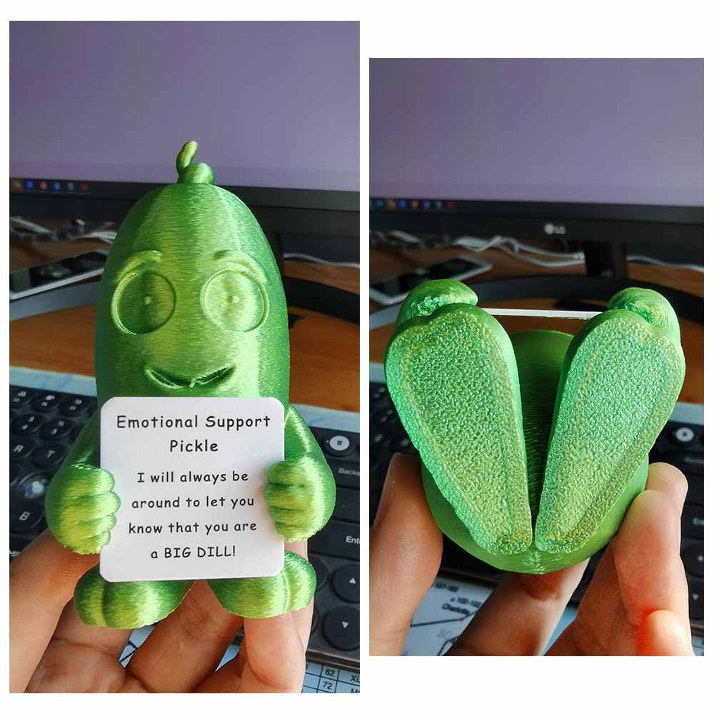 3D Printed Emotional Support Pickle Nuggets Cucumber Ornament, Positive Cute Funny Gifts