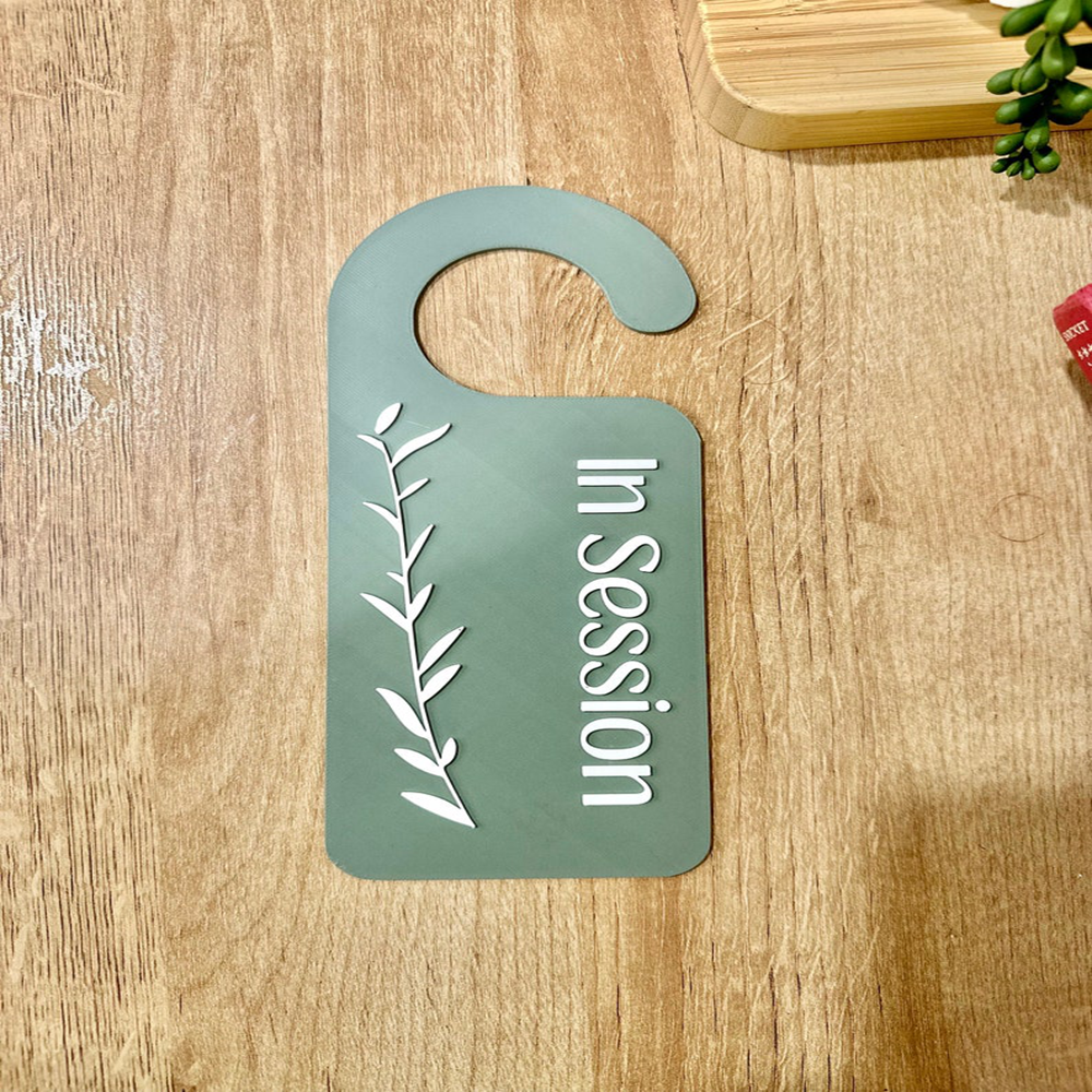 (Set of 2pcs) In Session Door Hanger, Custom Color Professional Office Sign
