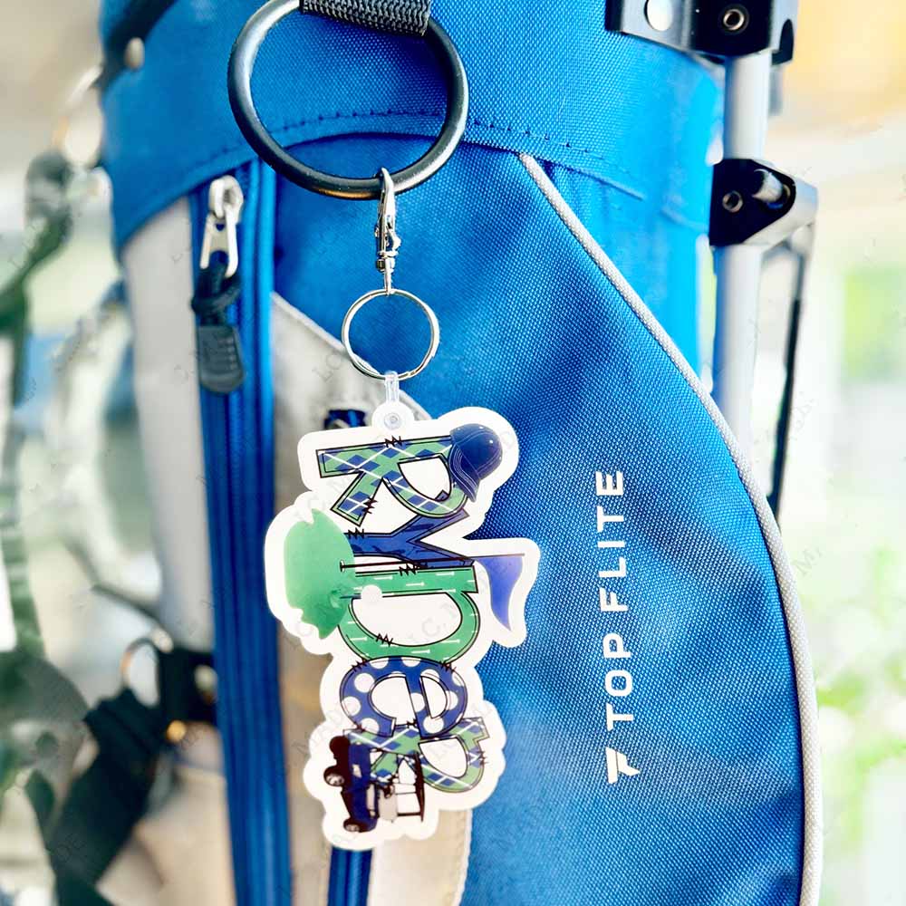 Golf Inspired Bag Tag, Golf Bag Tag, Keychain, Luggage Tag, Backpack Tag, Personalized Backpack, Back To School, Golf Alphabet, Golf