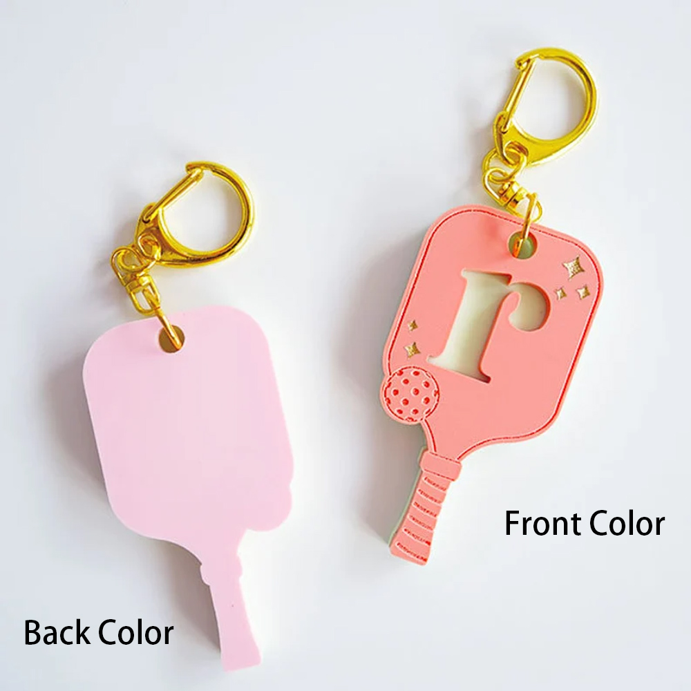 Personalized Pickleball Paddle Keychain, Custom Keychain with Letter, Initial Keychain for Woman, Pickleball Decorations Accessories, Gift for Sport Lover