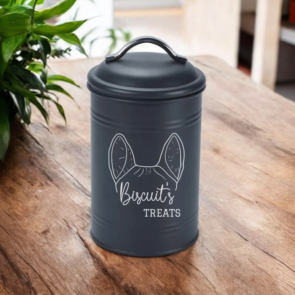 Personalized Name Pet Treats, Dog Treat Treats Bowl, Treat Container, Metal Storage Jar Canister, Gift for Pet Lover/Owner