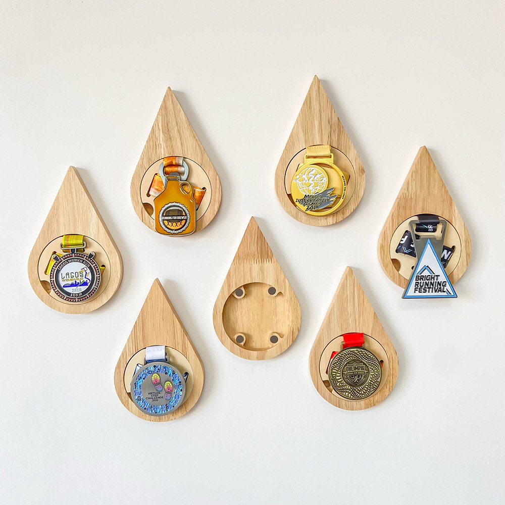 Personalized Medal Holders, Display Medal Collection/Medal Display/Premium Medal Holders/Running Medal Holder/Running Gift/Water Drop Medal Stand/Winner's Medal