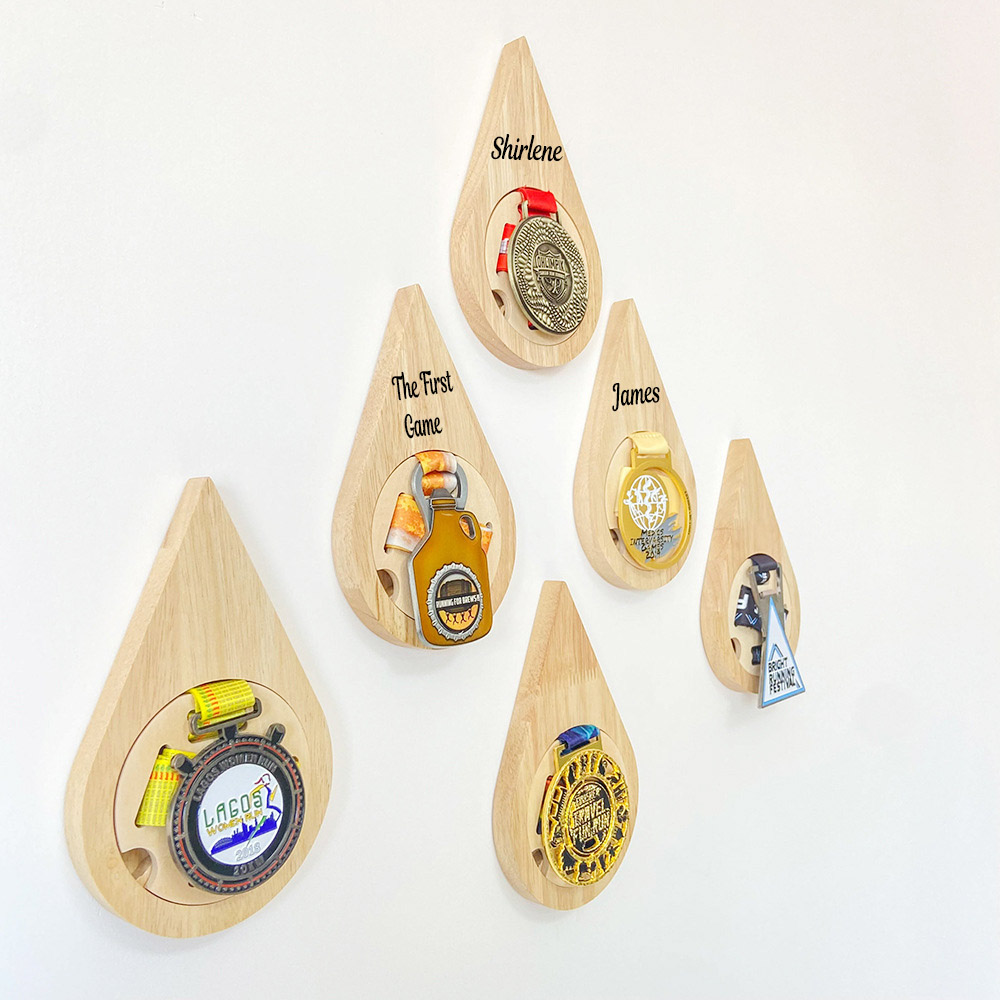 Personalized Medal Holders, Display Medal Collection/Medal Display/Premium Medal Holders/Running Medal Holder/Running Gift/Water Drop Medal Stand/Winner's Medal