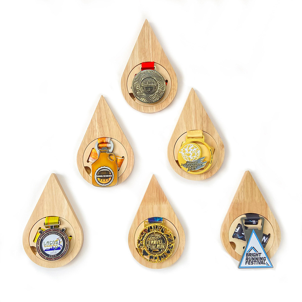 Personalized Medal Holders, Display Medal Collection/Medal Display/Premium Medal Holders/Running Medal Holder/Running Gift/Water Drop Medal Stand/Winner's Medal