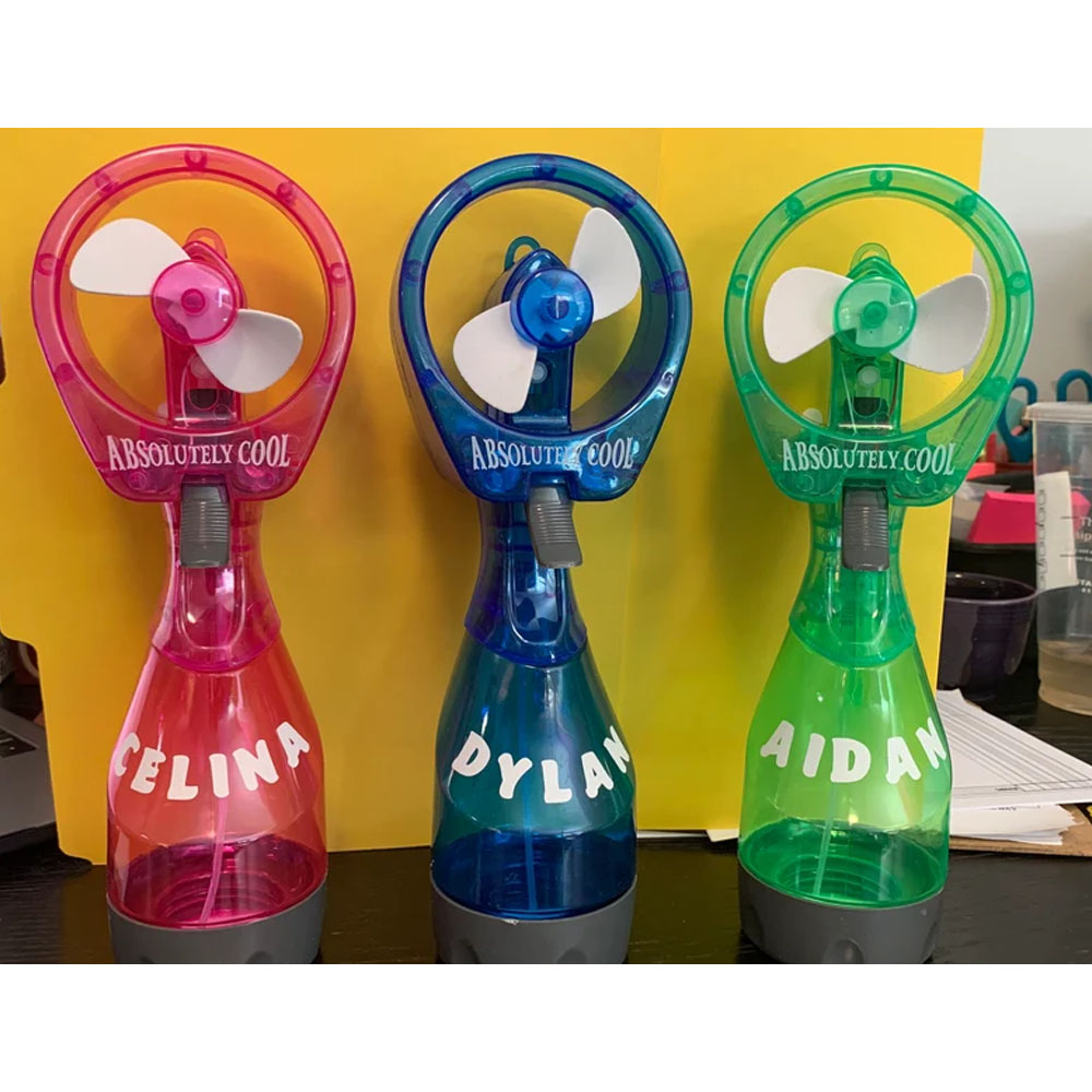 Personalized Misting Cooling Fan, Battery Operated Fan, Camp Outfit, Gifts for Kids, Summer Gifts