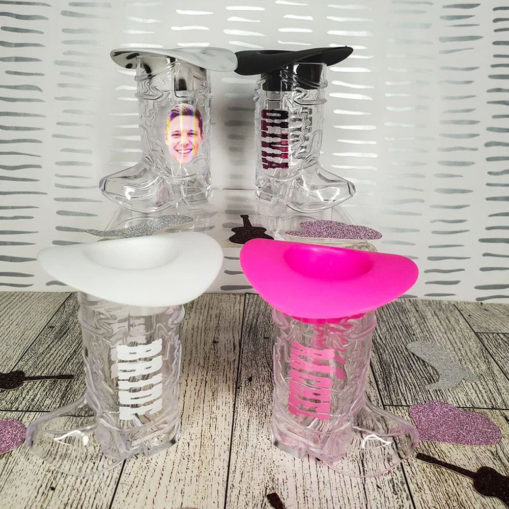 Customized Name Cowboy Boot Shot Glasses/Cowgirl Boot Shot Glasses/Bachelorette Party Favors/Let's Go Girls/Nash Bash Shot Glasses