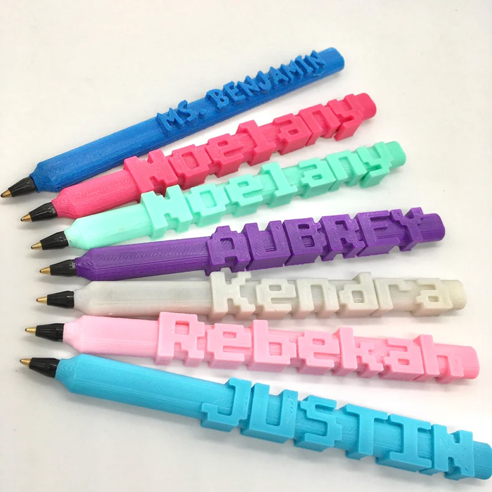 (Set of 2pcs)Personalized Pens, 3D Printed Pen Holder with Name, Stocking Stuffer Gift for Students, Teachers, Co-worker