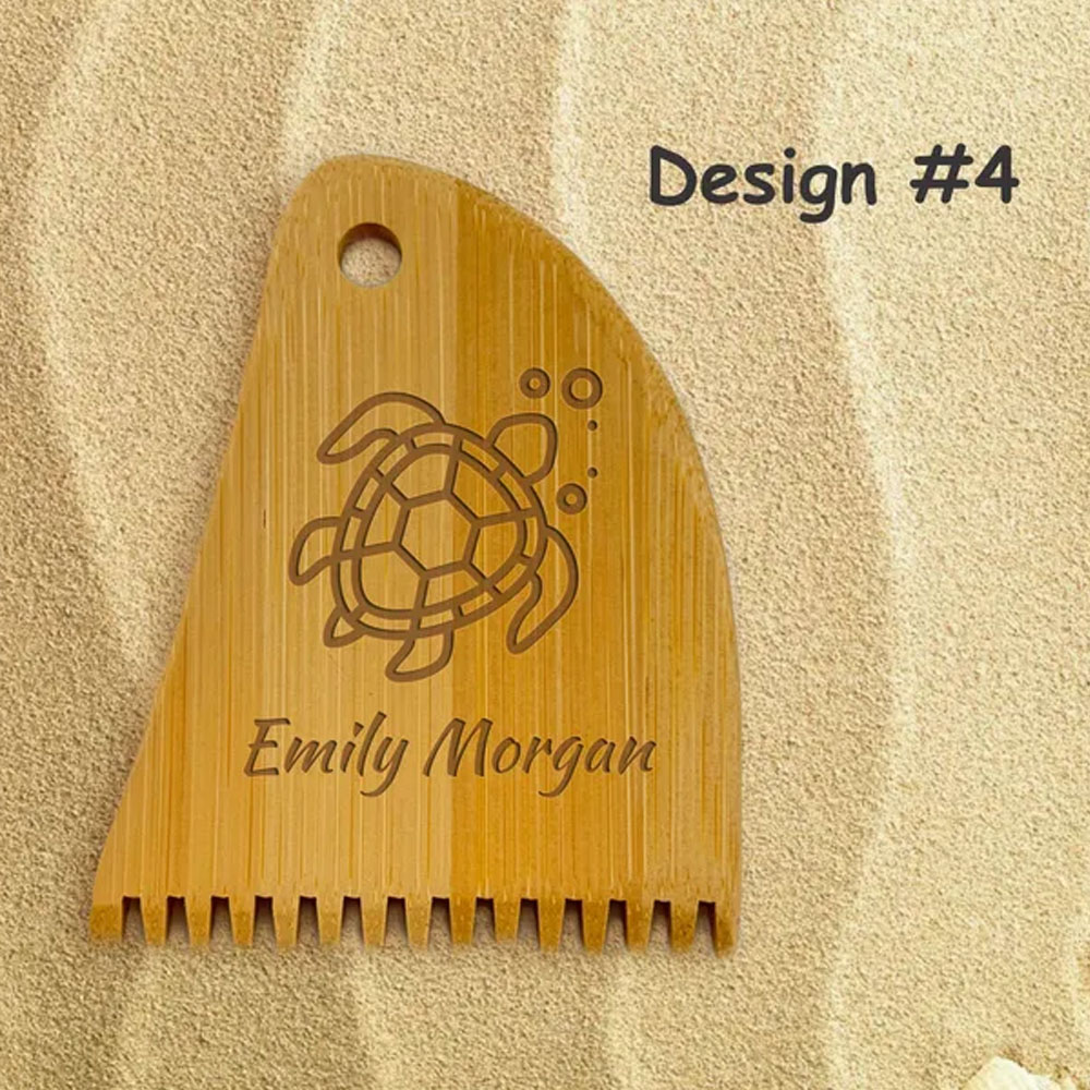 Personalized Surf Wax Comb with Engraving Name, Bamboo Surfboard Wax Remover Scraping Tool for Men, Surfing Accessories, Surfer Gift for Surfing Lover