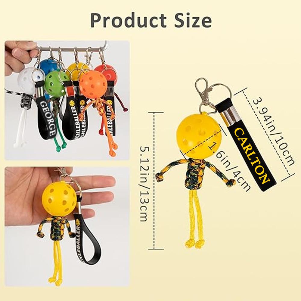 Personalized Pickleball Handmade Keychains for Bags, Pickleball Accessories Ornament for Man Woman, Unique Gifts for Sports Lovers/Pickleball Trainer