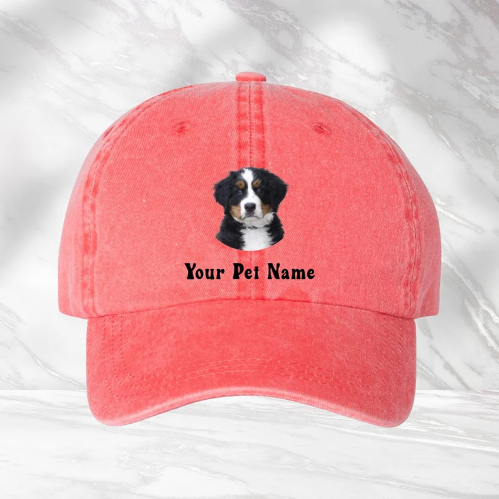 Personalized Pet Photo Hat with Pet Name, Cute Cat or dog Cap for Cat or Dog Mom Dad, Animal Lover Trucker Cap for Youth Woman Man, Gifts for Pet Lovers