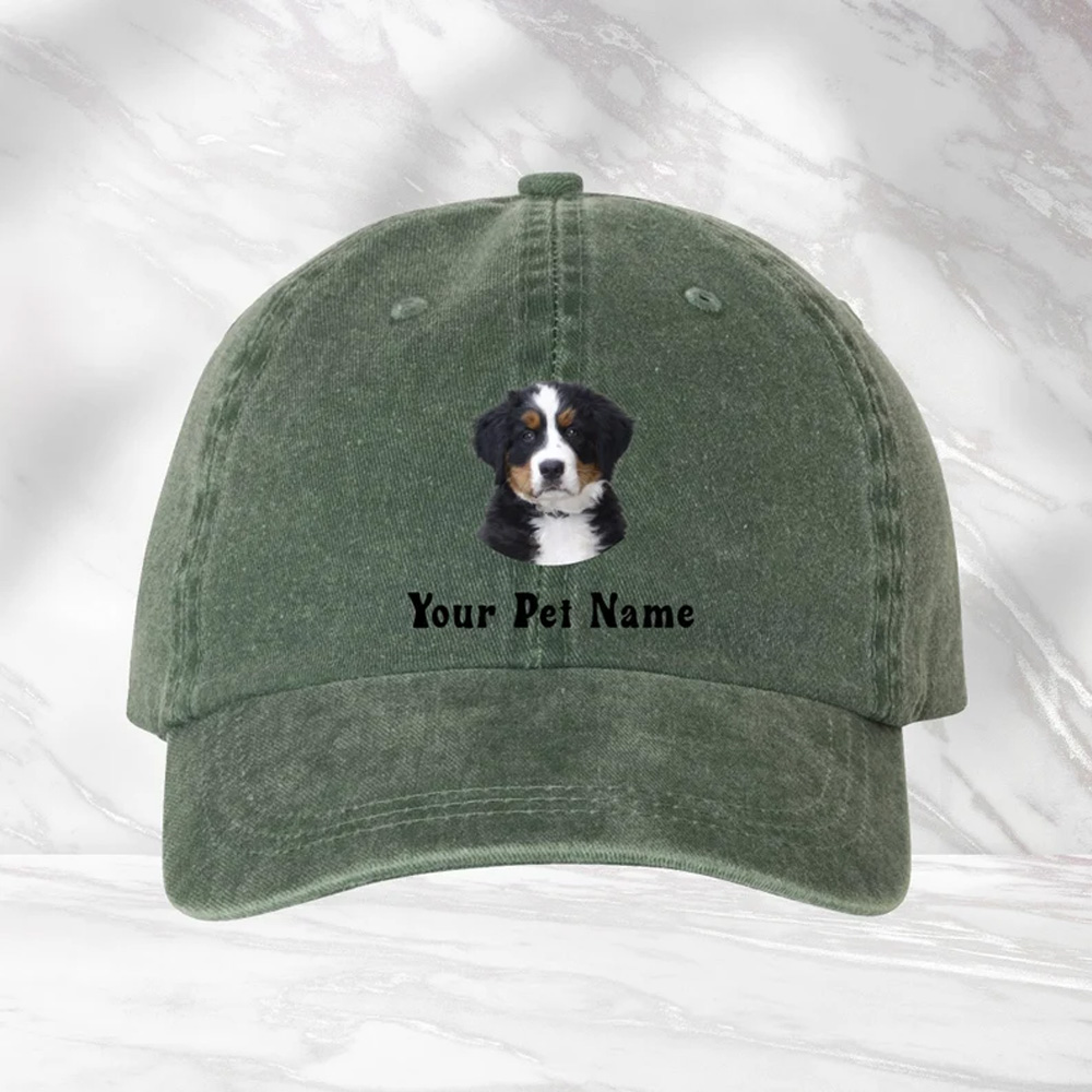 Personalized Pet Photo Hat with Pet Name, Cute Cat or dog Cap for Cat or Dog Mom Dad, Animal Lover Trucker Cap for Youth Woman Man, Gifts for Pet Lovers