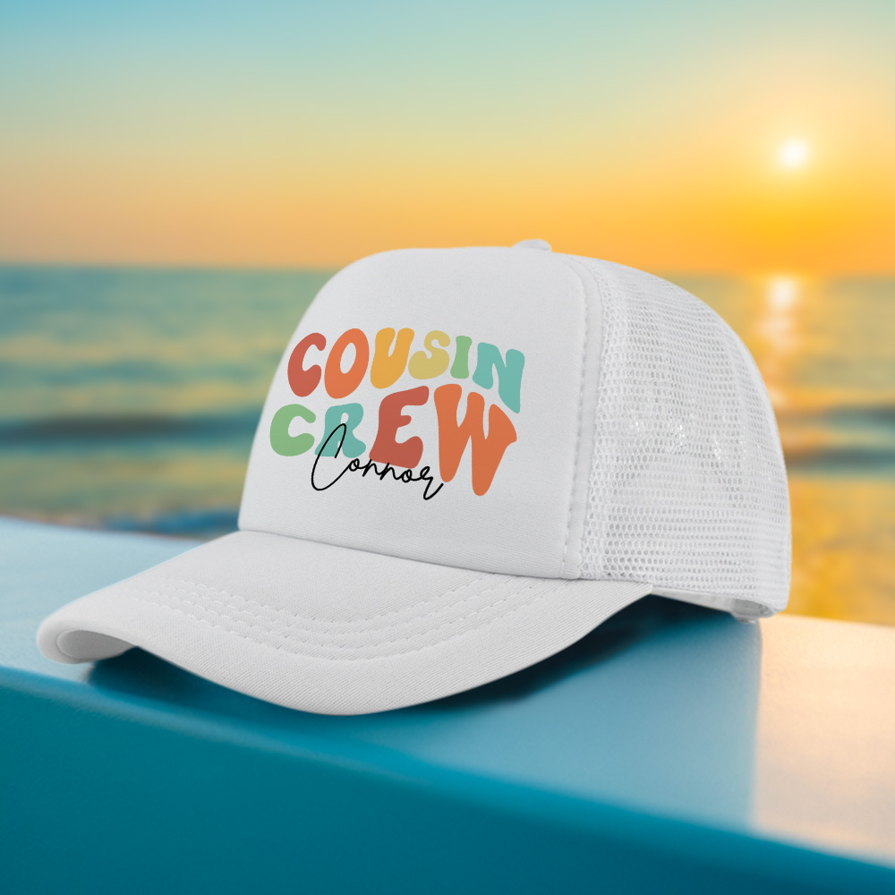 Personalized Cousin Crew Hat with Name, Perfect for Family Outings