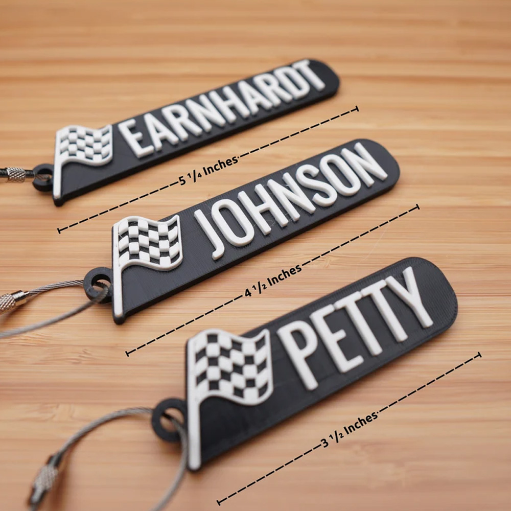Personalized Race Fan Keychain Bag Tag, Backpack Tags, Checkered Flag Keyring, Charms, Unique Racing Fan Gift