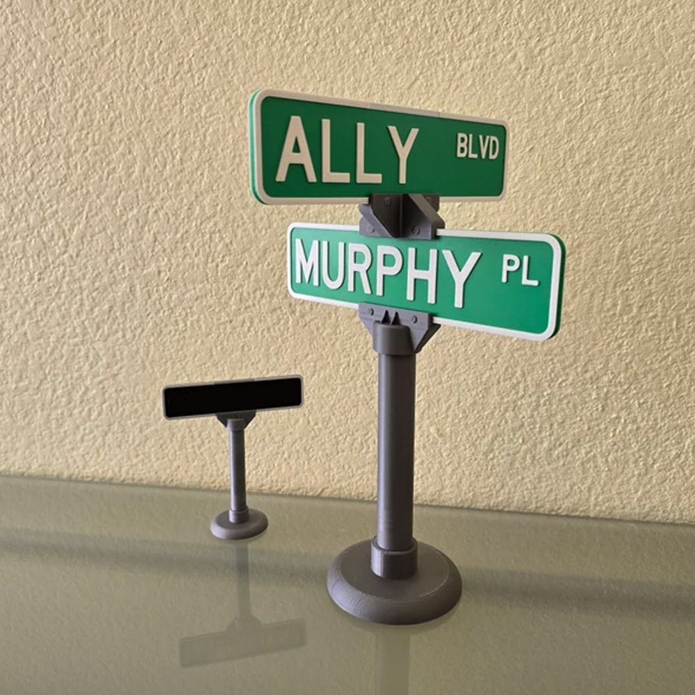 Custom Street Sign Stand, Personalized Name Plate Street Signage, Road Sign, Desk Name
