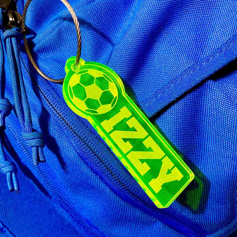 Soccer Bag Tag, Soccer Personalized Keychain, Back to School Bag Tag, Keyring, Backpack Tag, Sports Tag, Sports Keychains, Kids Tag