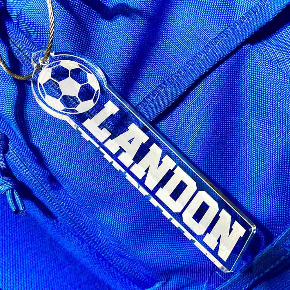 Soccer Bag Tag, Soccer Personalized Keychain, Back to School Bag Tag, Keyring, Backpack Tag, Sports Tag, Sports Keychains, Kids Tag