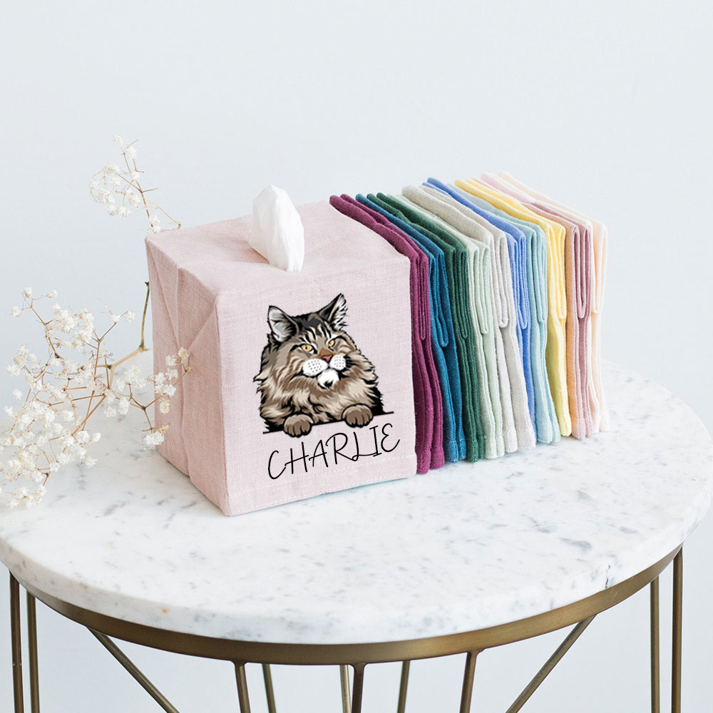 Personalized Cat Tissue Box Cover