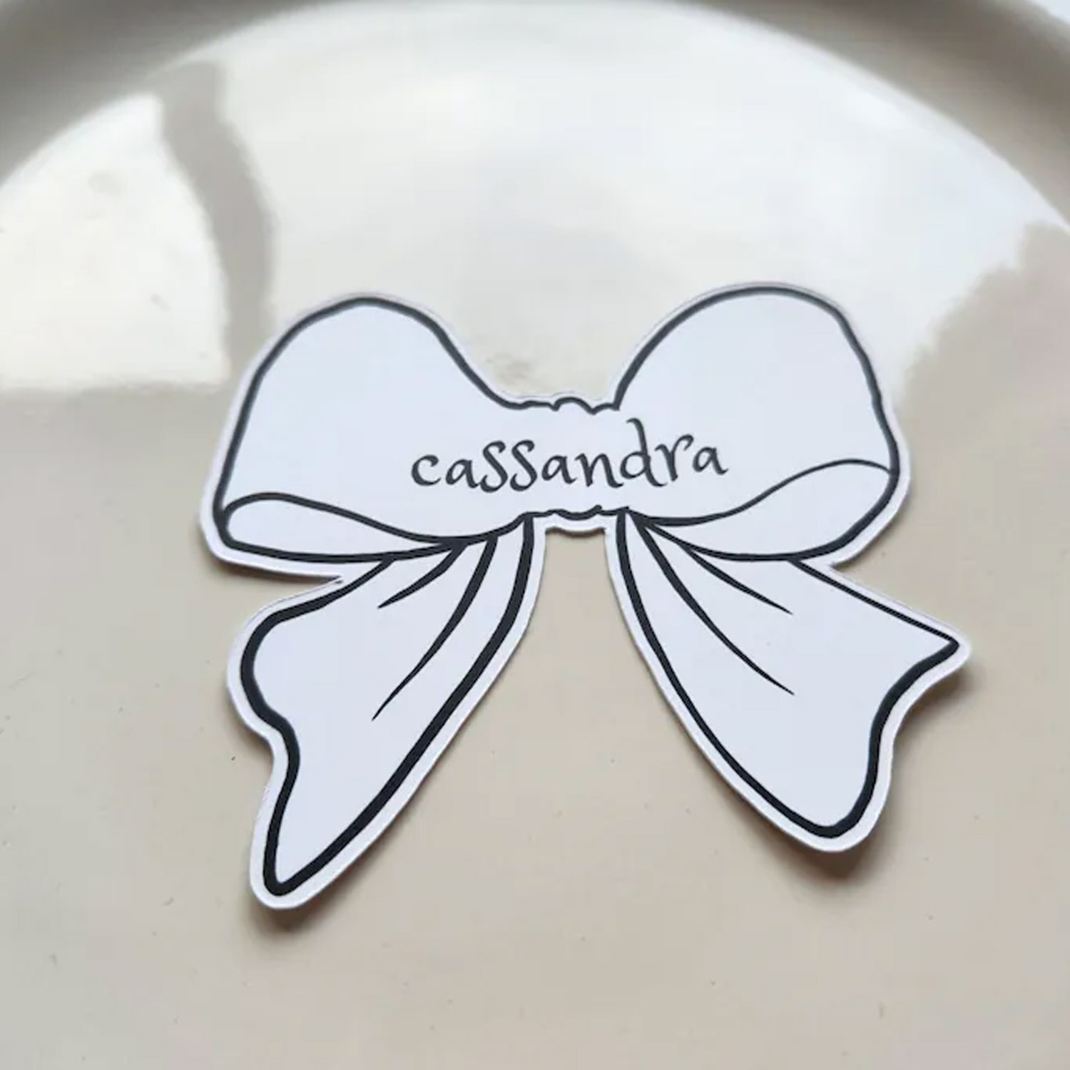 Printed Bow Ribbon Shaped Place Cards, Name Cards Wedding | Place Cards, Bridal Shower Place Cards, Christening, Baptism