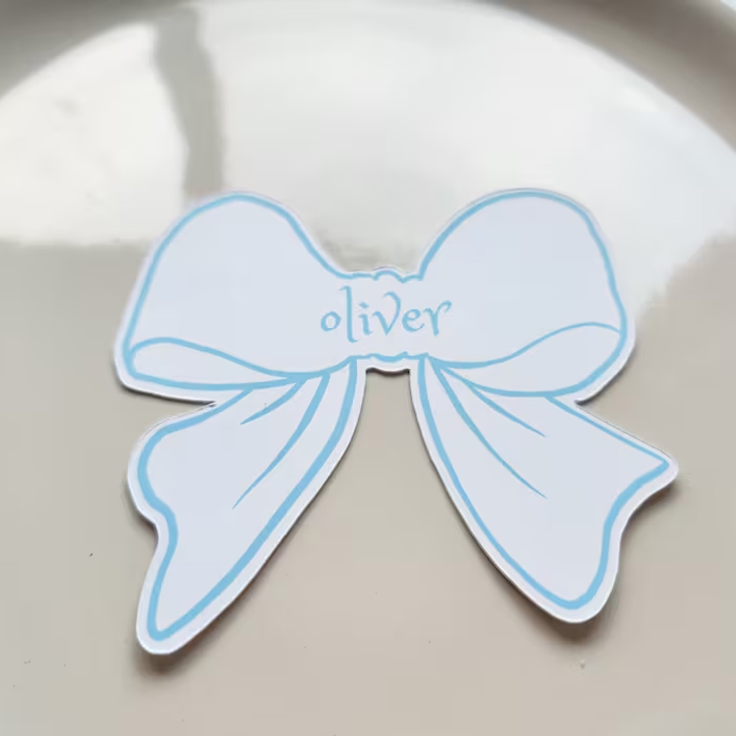 Printed Bow Ribbon Shaped Place Cards, Name Cards Wedding | Place Cards, Bridal Shower Place Cards, Christening, Baptism