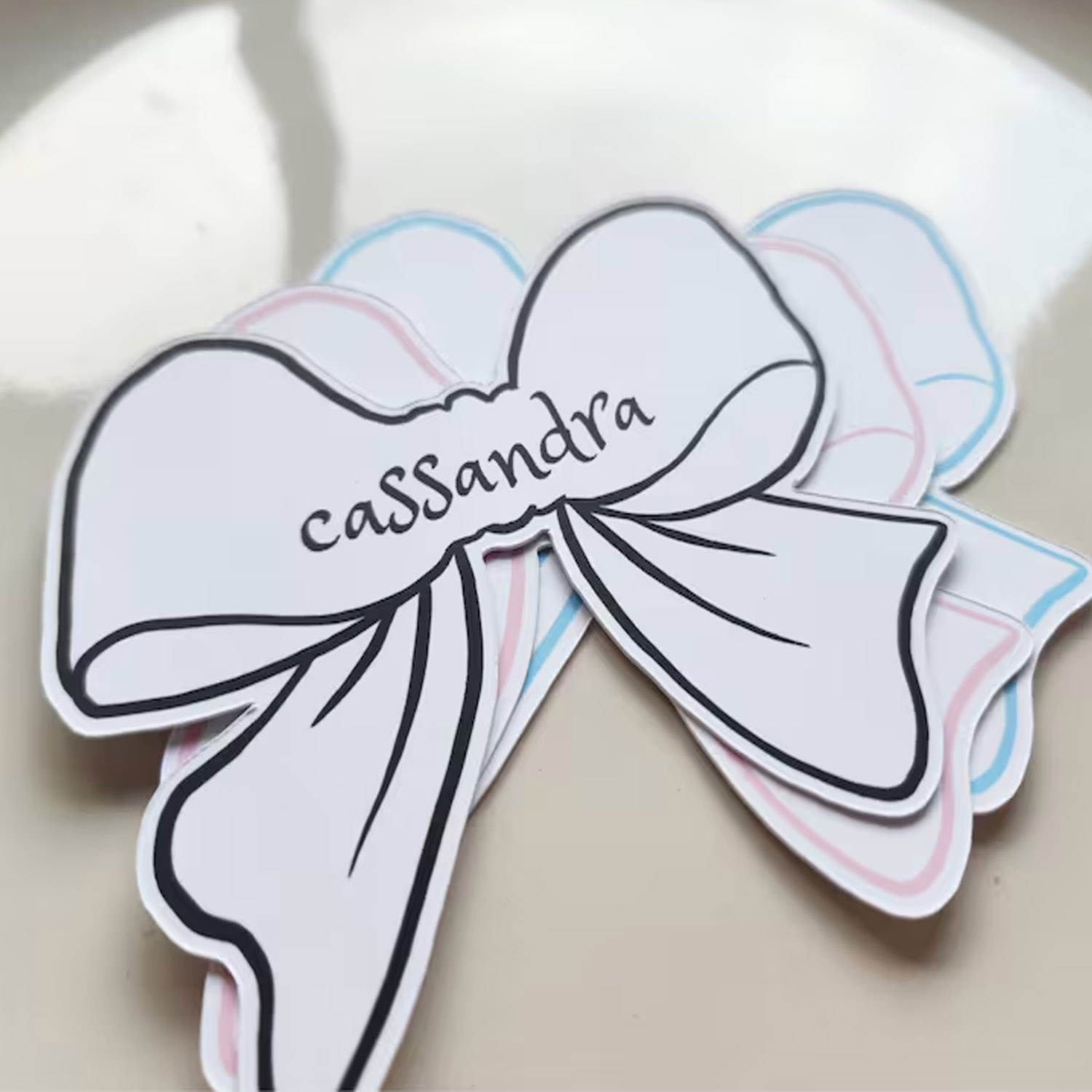 Printed Bow Ribbon Shaped Place Cards, Name Cards Wedding | Place Cards, Bridal Shower Place Cards, Christening, Baptism