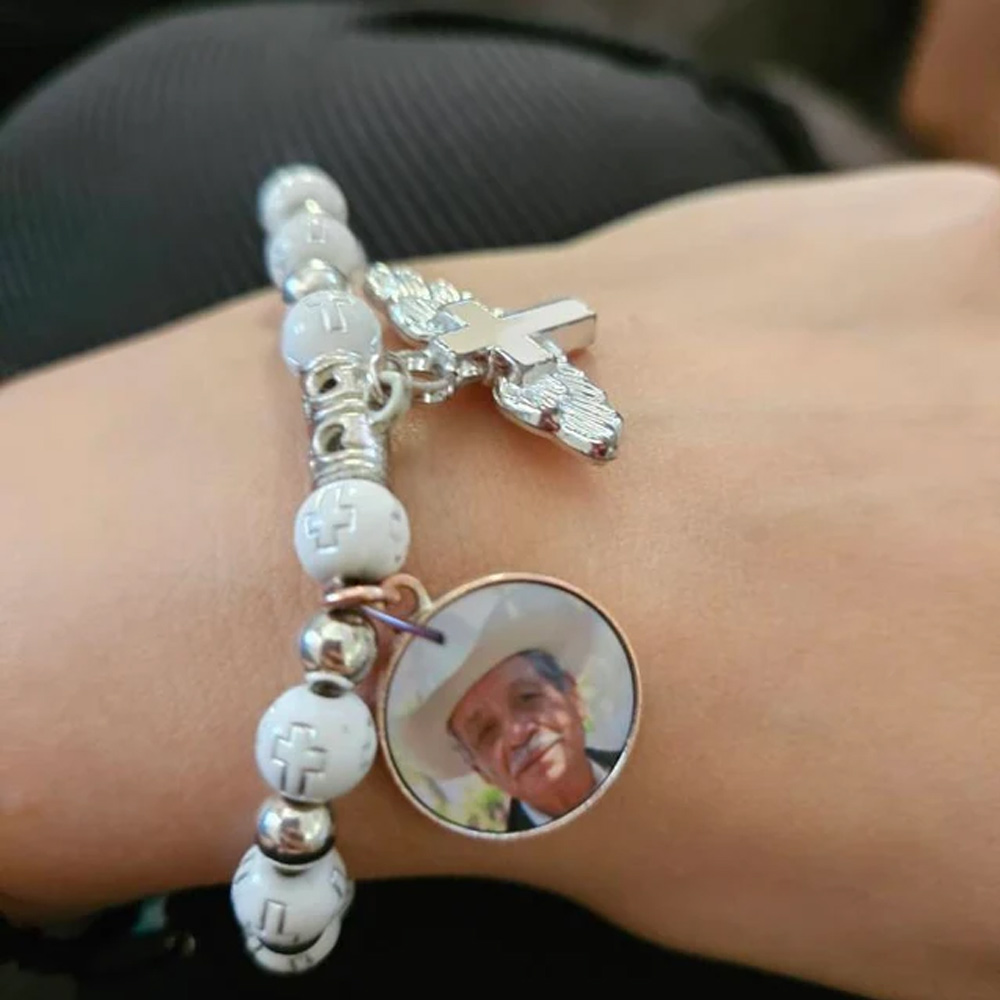 Photo Cross Bracelet, Memorial Bracelet, Personalized Bracelet, Picture Bracelet, Remembrance Gift, Crucifix Bracelet , Christian Gift