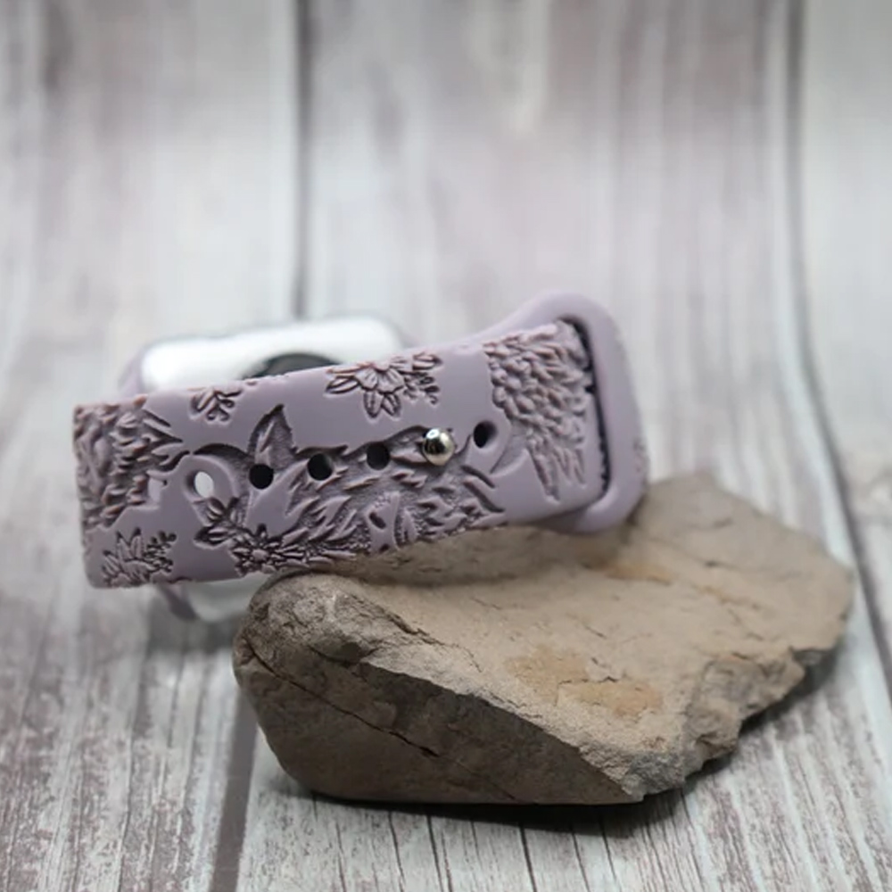 Personalized Highland Cow Watch Band for Apple/Samsung/Fitbit Watch, Silicone Cow Print Stuff Western Decor with Name, Gifts for Her/Woman/Girl/Mom