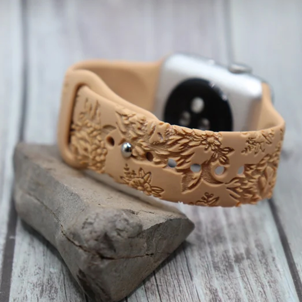 Personalized Highland Cow Watch Band for Apple/Samsung/Fitbit Watch, Silicone Cow Print Stuff Western Decor with Name, Gifts for Her/Woman/Girl/Mom