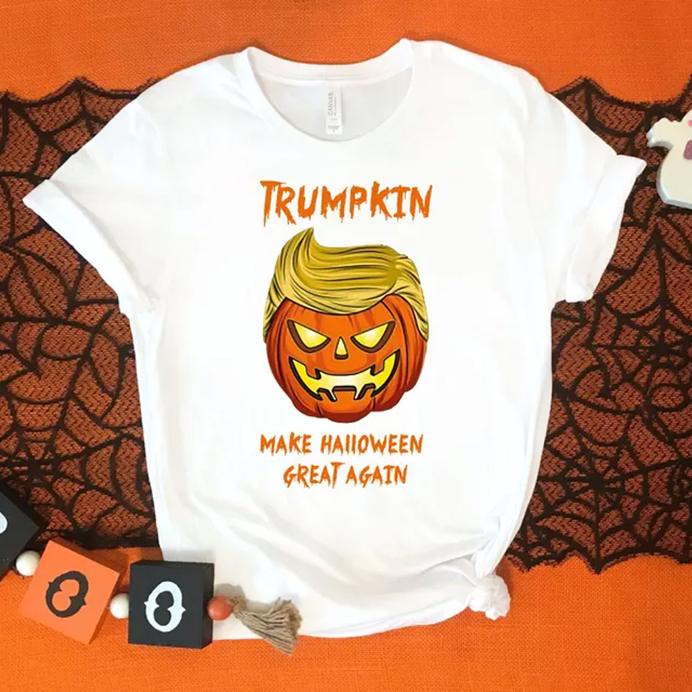 Personalized Halloween Trumpkin T-Shirt/Sweatshirt, Pumpkin T-Shirt, Make Halloween Great Again, Funny Halloween Gifts for Women/Men/Kids