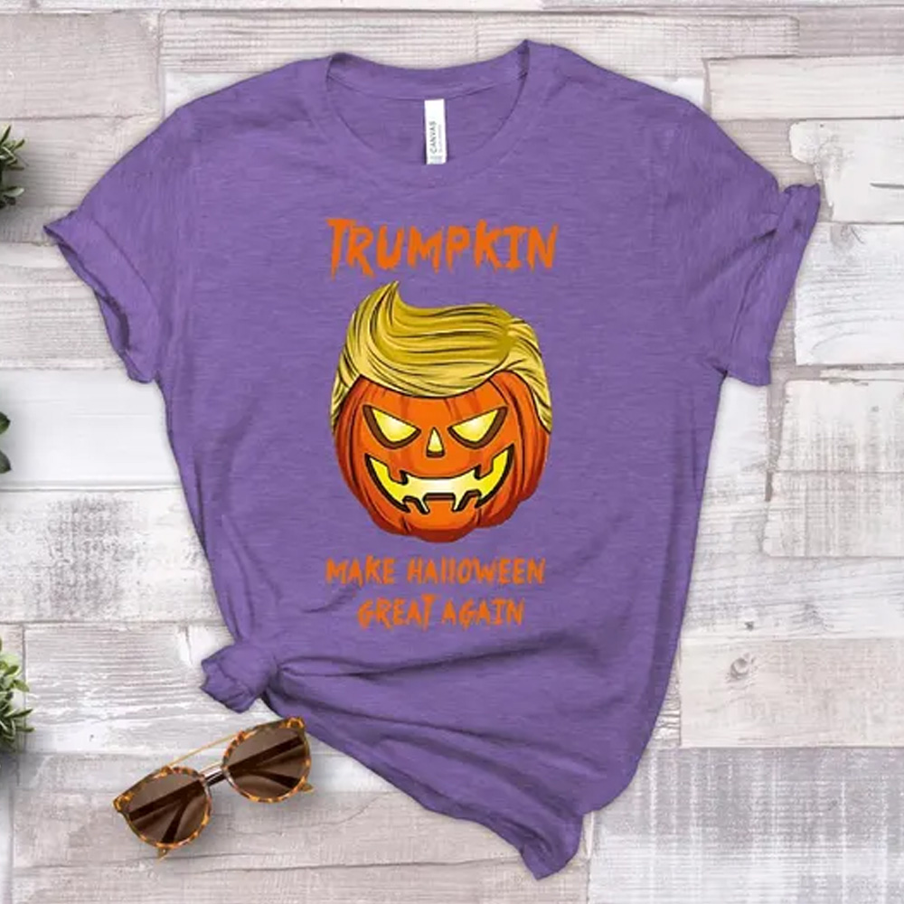 Personalized Halloween Trumpkin T-Shirt/Sweatshirt, Pumpkin T-Shirt, Make Halloween Great Again, Funny Halloween Gifts for Women/Men/Kids