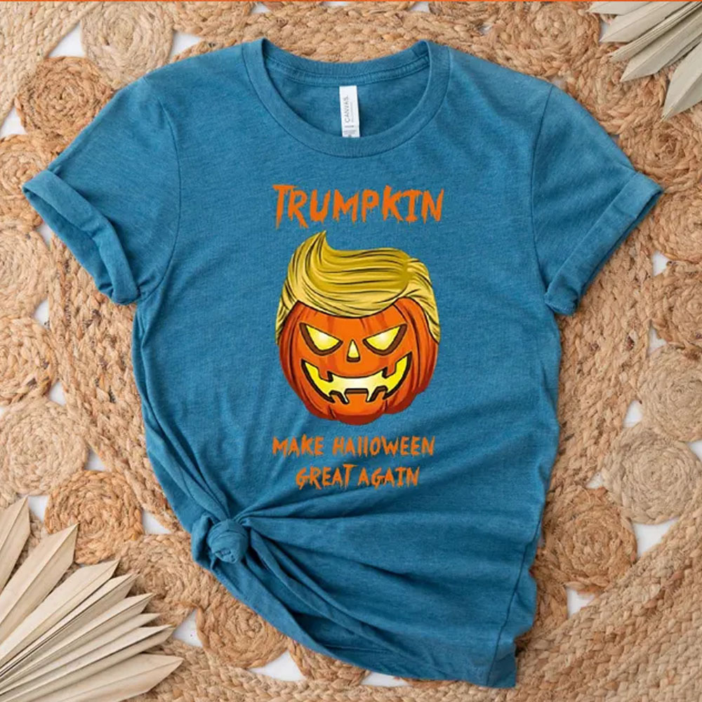 Personalized Halloween Trumpkin T-Shirt/Sweatshirt, Pumpkin T-Shirt, Make Halloween Great Again, Funny Halloween Gifts for Women/Men/Kids