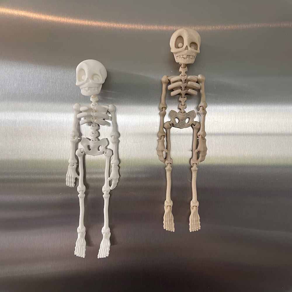 Articulating Skeleton 3D Print Customizable, Halloween Kitchen Refrigerator Magnets, Halloween Decor