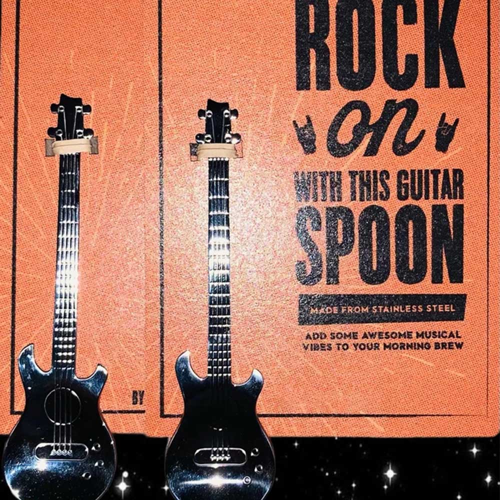 Fun Guitar Spoon, Guitar Shaped Spoon, Unique Gift for Music Lovers, Ready Made Gift for Guitar Enthusiasts, Thoughtful Present for Guitarists