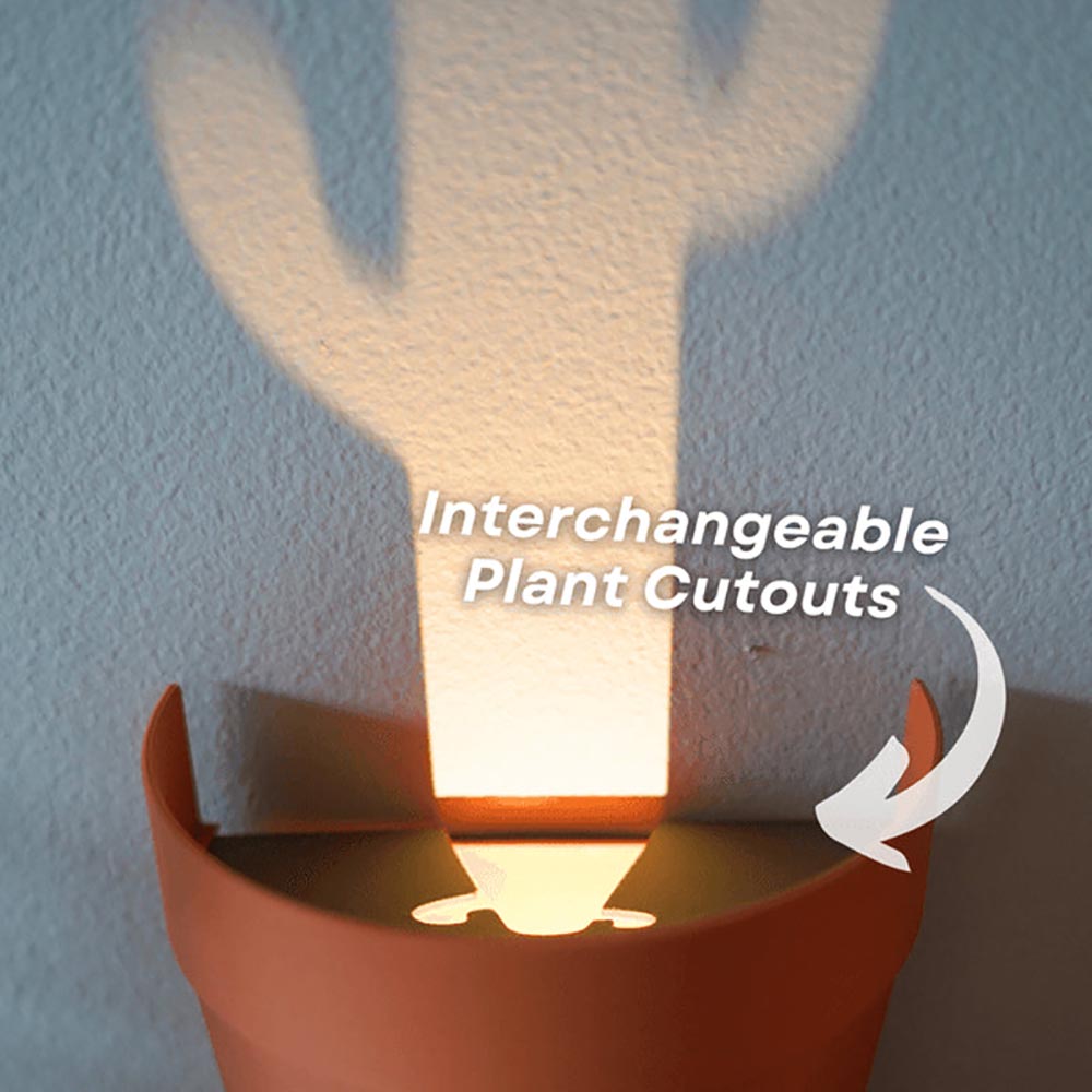 Light Projections Plant Pot with 7 Plant Accessories, Black Hole Projection Lamp, Pop-Up Cactus Light, Potted Projector Lights for Home Lawns Decoration