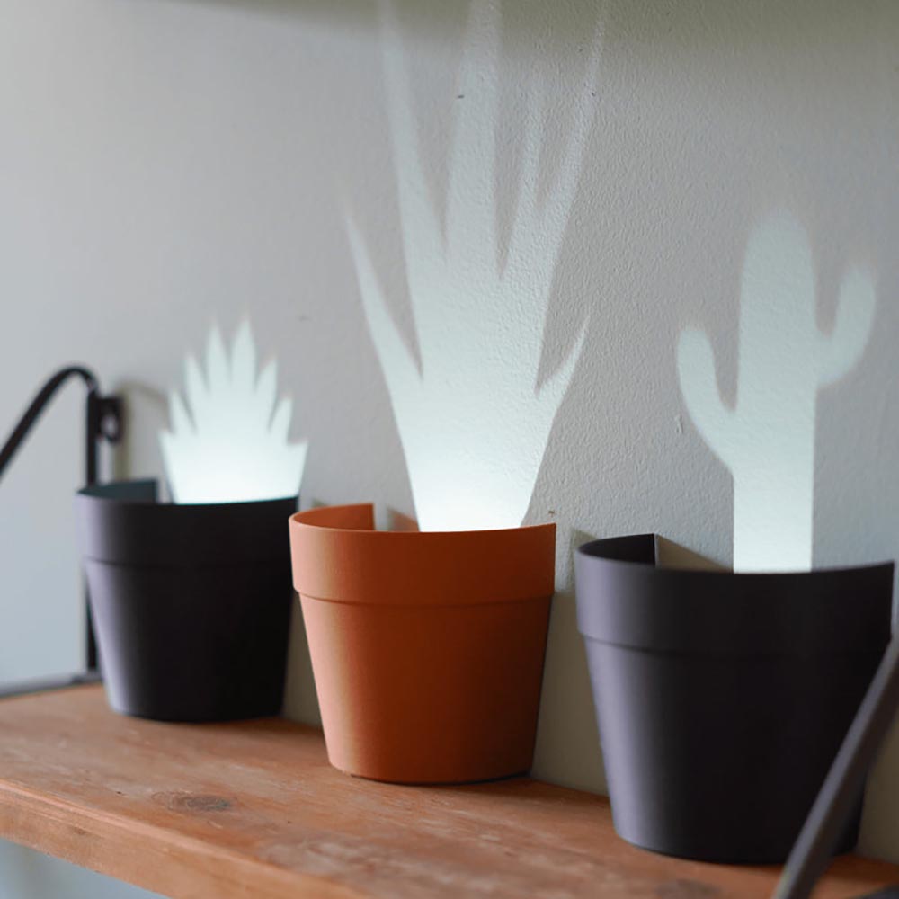 Light Projections Plant Pot with 7 Plant Accessories, Black Hole Projection Lamp, Pop-Up Cactus Light, Potted Projector Lights for Home Lawns Decoration