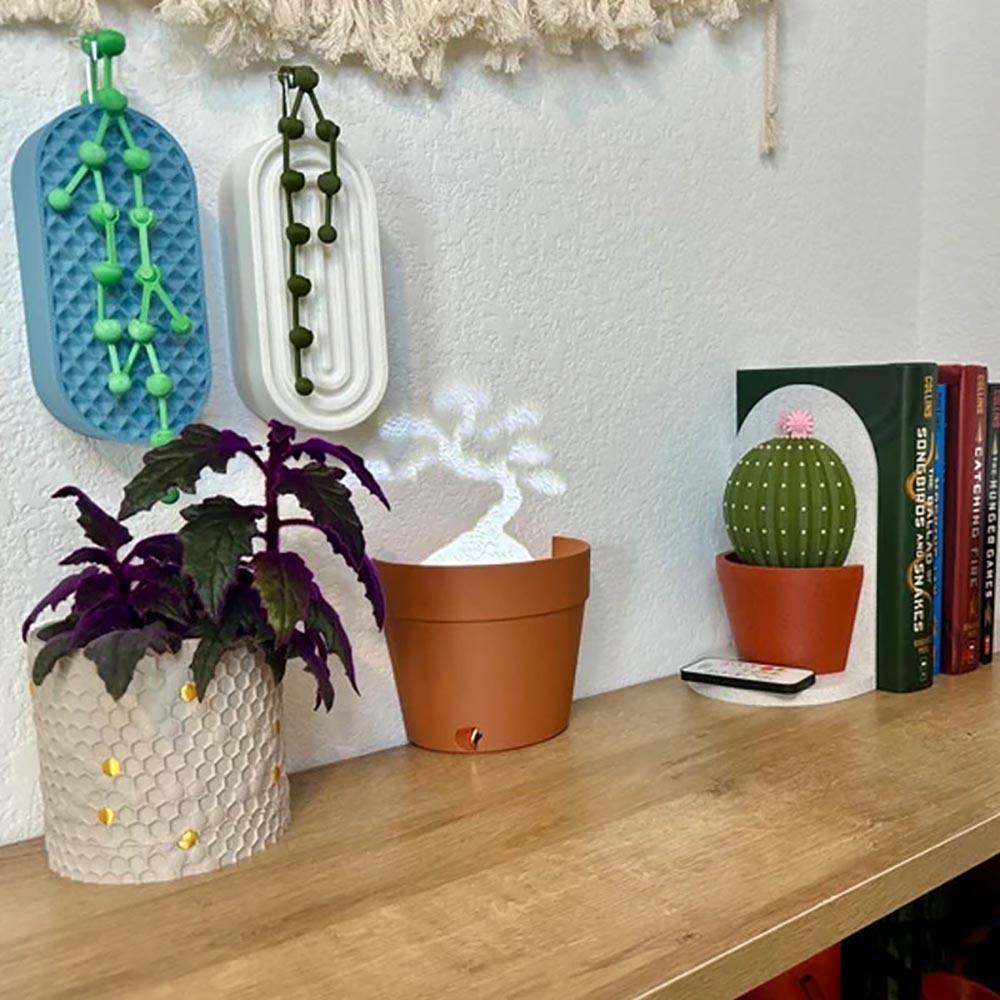 Light Projections Plant Pot with 7 Plant Accessories, Black Hole Projection Lamp, Pop-Up Cactus Light, Potted Projector Lights for Home Lawns Decoration