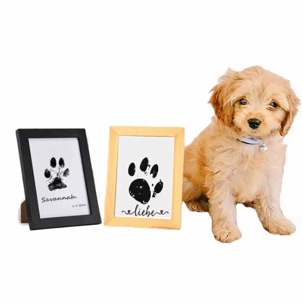 Dog Paw Print Commemorative Photo Frame, DIY Pet Paw Print Mud, Pet Paw Print Pad, No Wash, No Stick Ink, Commemorative Gift