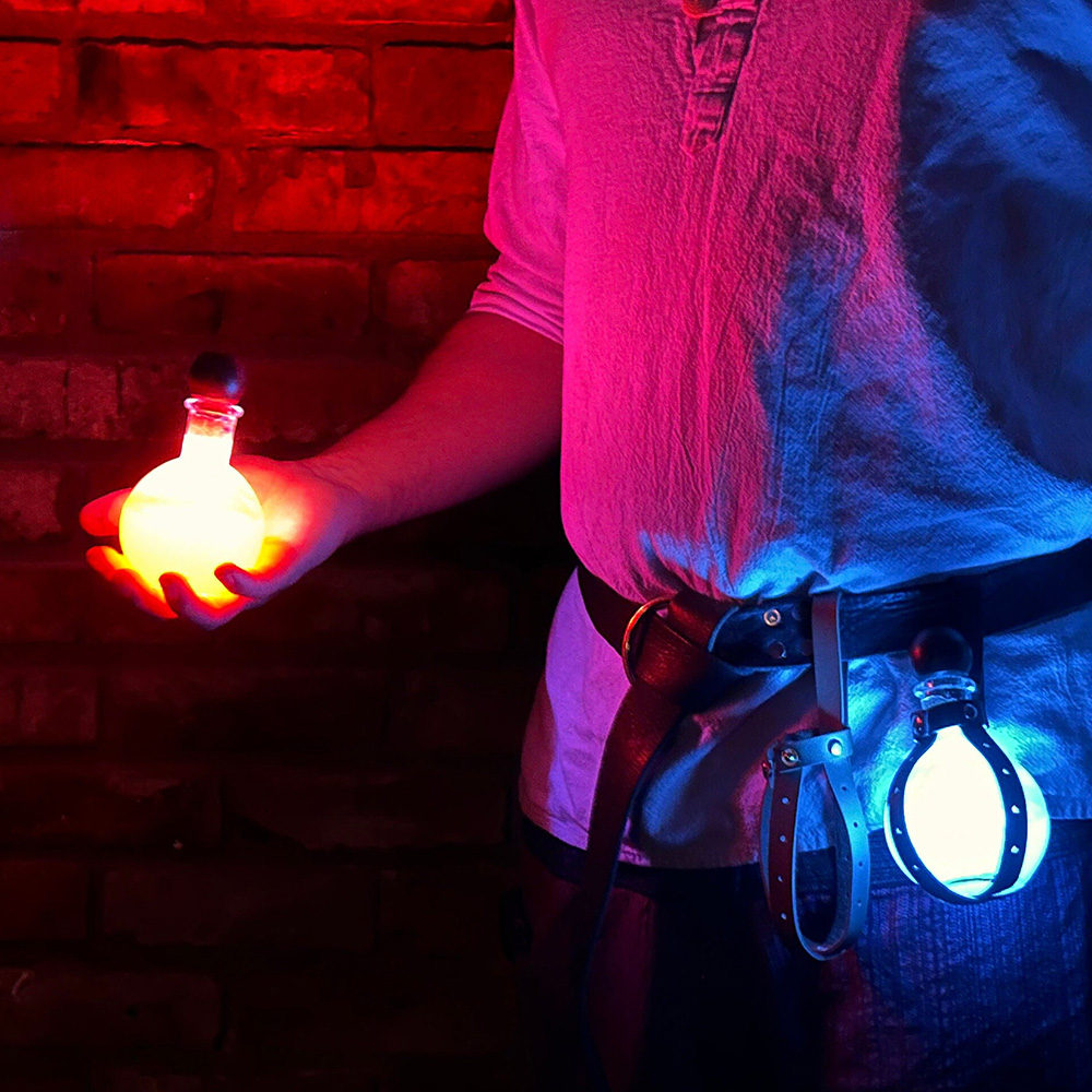 DND or Other TTRPG Roleplay, Healing Potion Bottle, Potion of Invisibility, Magic Potion, Glowing Light Potion Bottle, Halloween Costume Accessories, Fantasy LARPs, Cosplay, Renfaire, Magic Themed Decor
