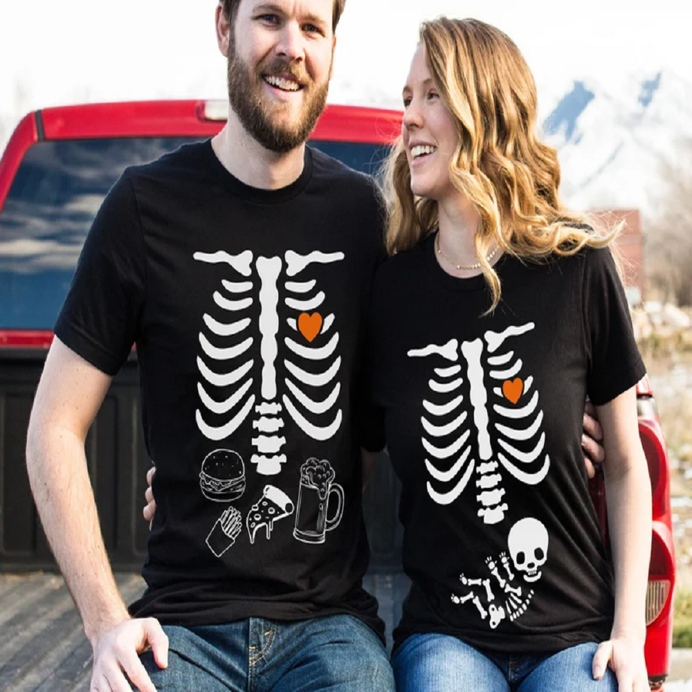 Skeleton Halloween Maternity Sweatshirt, Funny Pregnancy Announcement Shirt, Pregnant Women Costume, Fall New Mom Sweater, Mama to Be