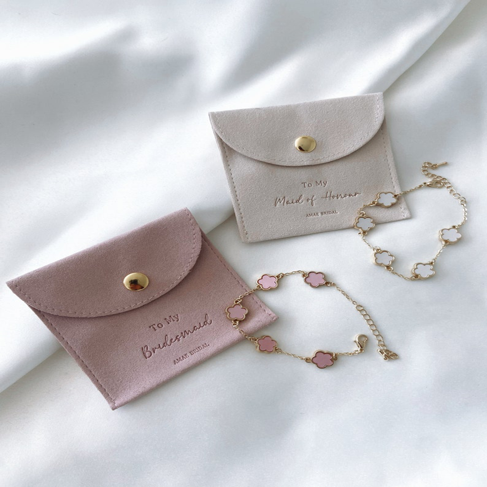 Bridesmaid Bracelet Maid of Honour Jewellery Pouch Bridal Gift Bracelet Silver Necklace Gold Diamond Bracelet Bridesmaid Jewellery Gift
