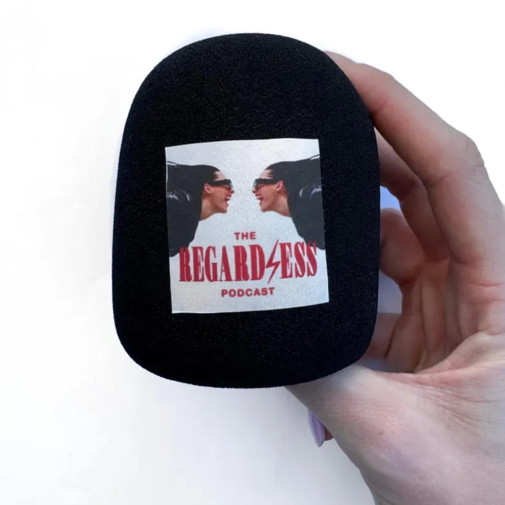 Custom Rectangular Slot Microphone Foam Windshield Cover Protector, Double Sided, Any Logo, Full Colour