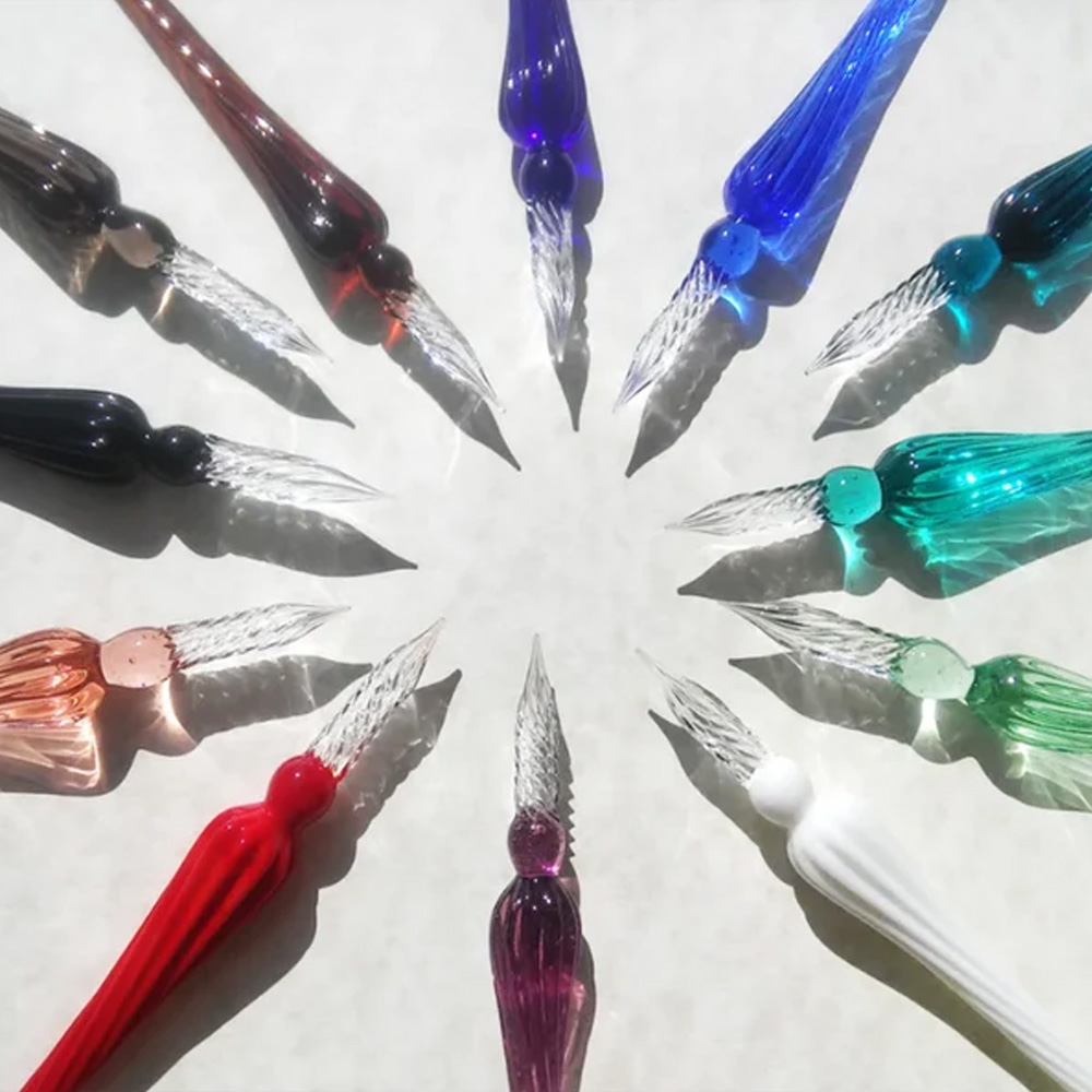 (Set of 2 pcs)Personalized Glass Dip Pen, Calligraphy Pens for Writing, Hand Blown Crystal Glass Dipping Pen, Gifts for Woman Man, Bookworm Gifts for Writing Lovers