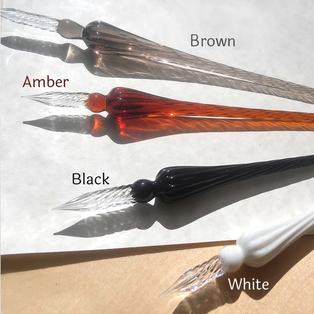 (Set of 2 pcs)Personalized Glass Dip Pen, Calligraphy Pens for Writing, Hand Blown Crystal Glass Dipping Pen, Gifts for Woman Man, Bookworm Gifts for Writing Lovers